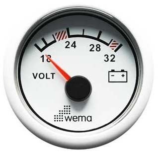 Voltmetre 24V Beyaz