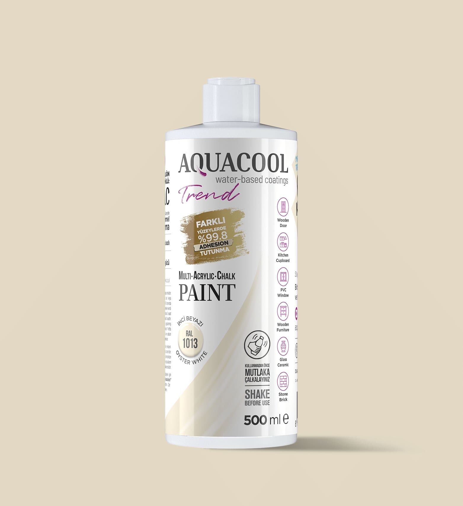 Aquacool Trend MAC Boya 500ml RAL1013 İnci Beyazı