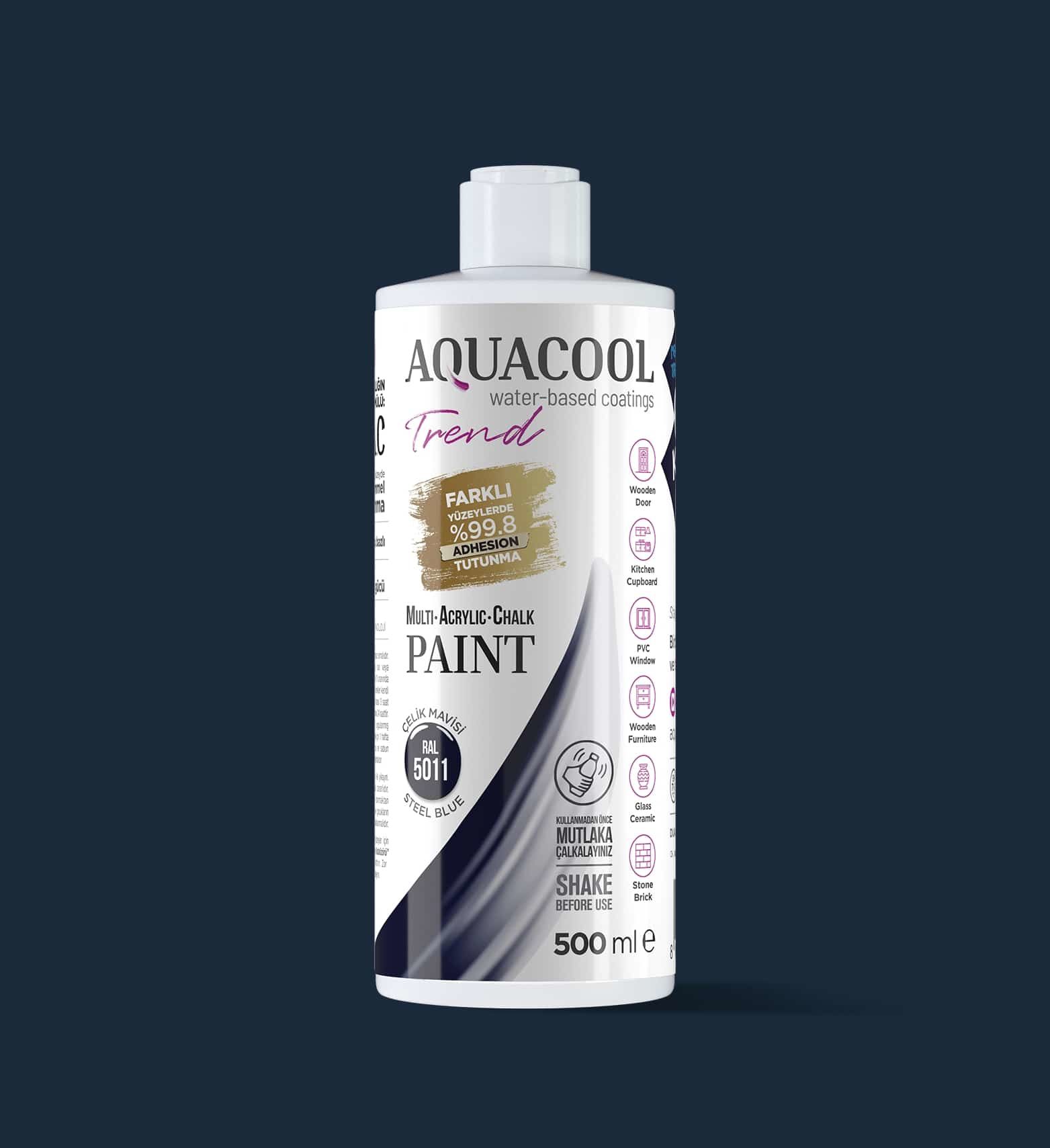 Aquacool Trend MAC Boya 500ml RAL 5011 Çelik Mavisi