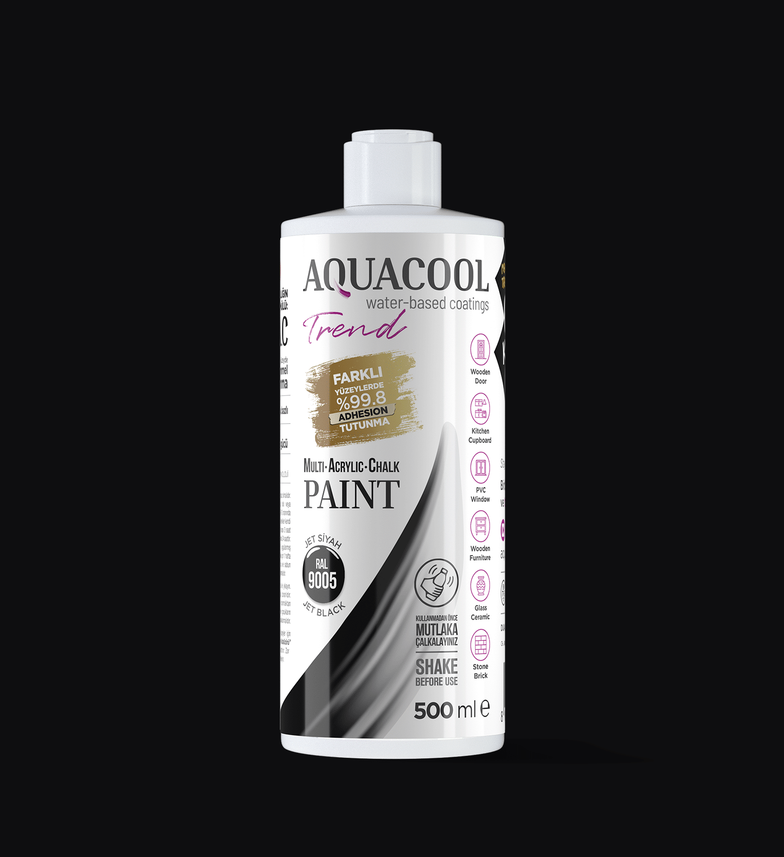 Aquacool Trend MAC Boya 500ml 9005 Jet Siyah