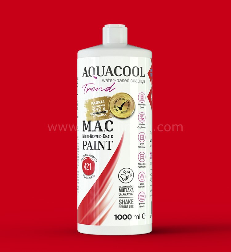 Trend M.A.C Su Bazlı Bayrak Kırmızı 421 Lake Boya 150 ml