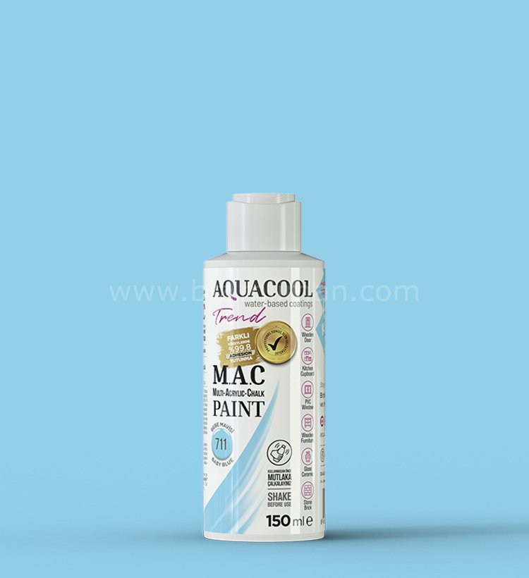 Trend M.A.C Su Bazlı Bebe Mavisi 711  Lake Boya 150 ml