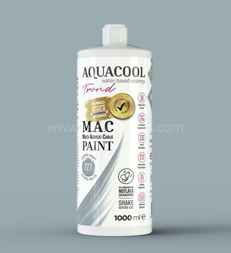 Trend M.A.C Su Bazlı Pastel Mavi 727  Lake Boya 150 ml