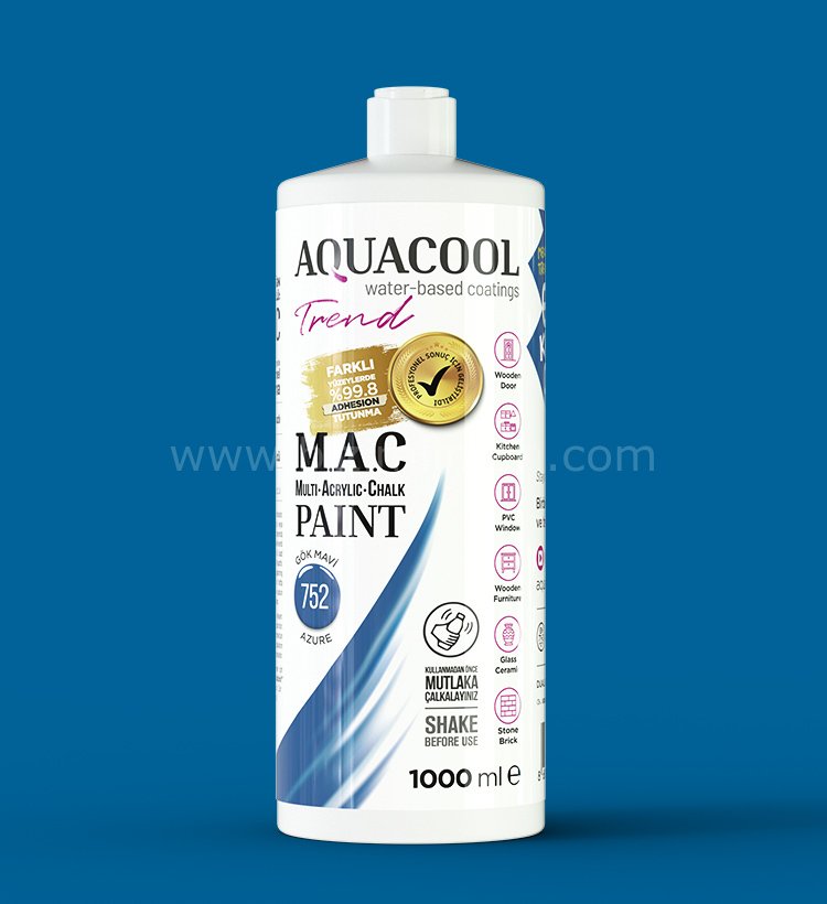 Trend M.A.C Su Bazlı Gök Mavi 752  Lake Boya 150 ml