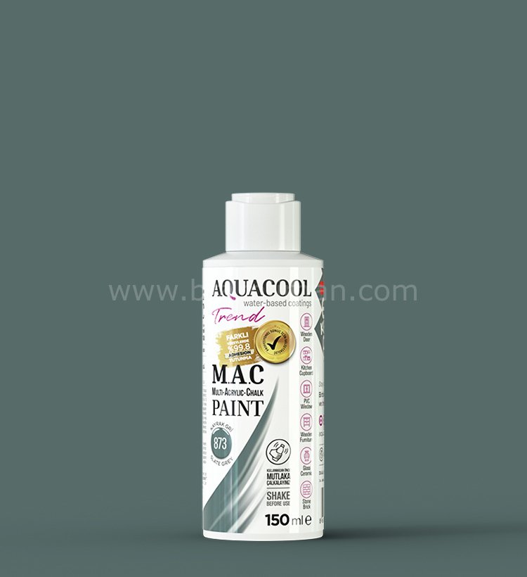 Trend M.A.C Su Bazlı Kayrak Gri 873 Lake Boya 150 ml