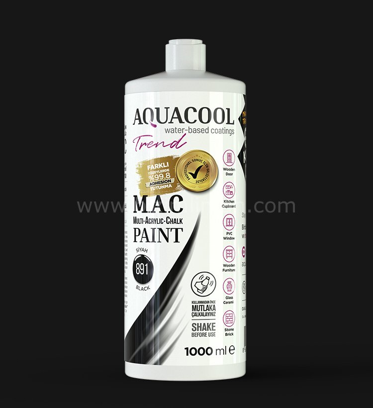 Trend M.A.C Su Bazlı Siyah 891 Lake Boya 150 ml