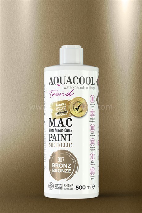 Trend M.A.C Su Bazlı Akrilik Vernikli Lake Metalik 907 Bronz Boya 120 ml