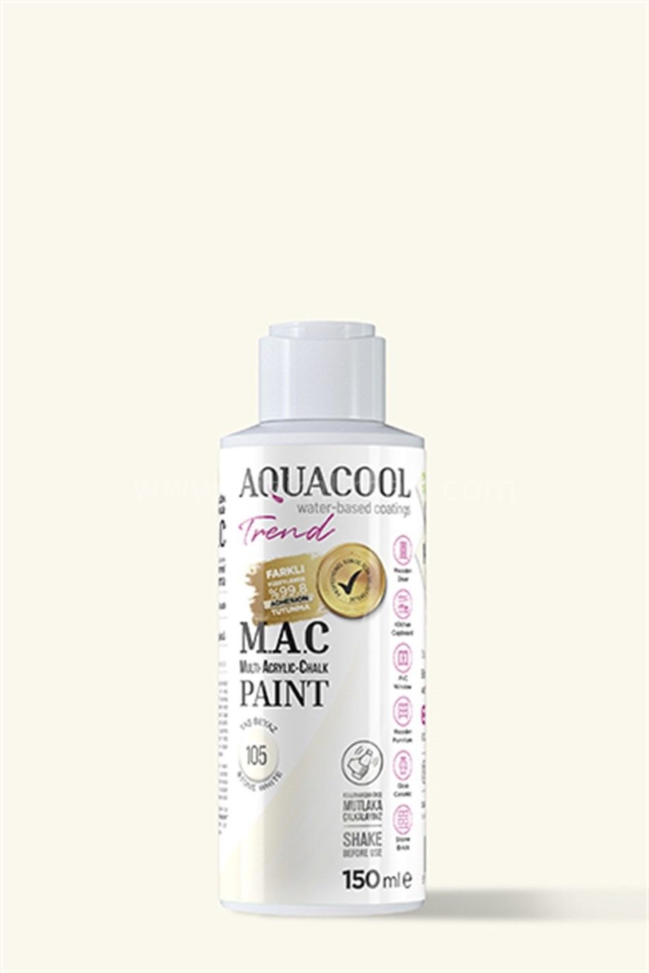 Aquacool Trend M.A.C Su Bazlı Taş Beyaz 105 150 ML