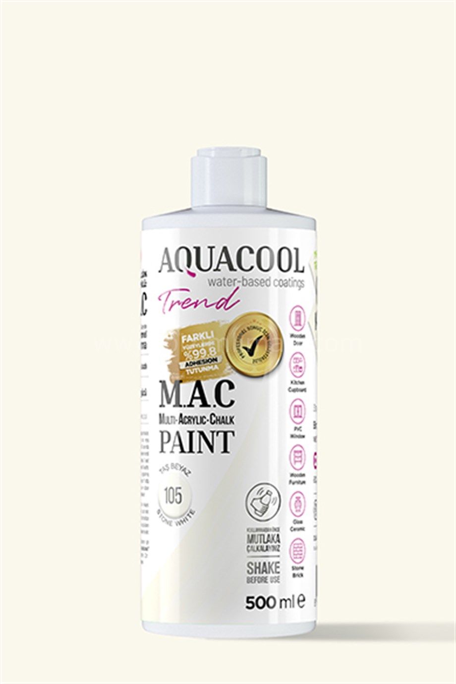 Aquacool Trend M.A.C Su Bazlı Taş Beyaz 105 500 ML