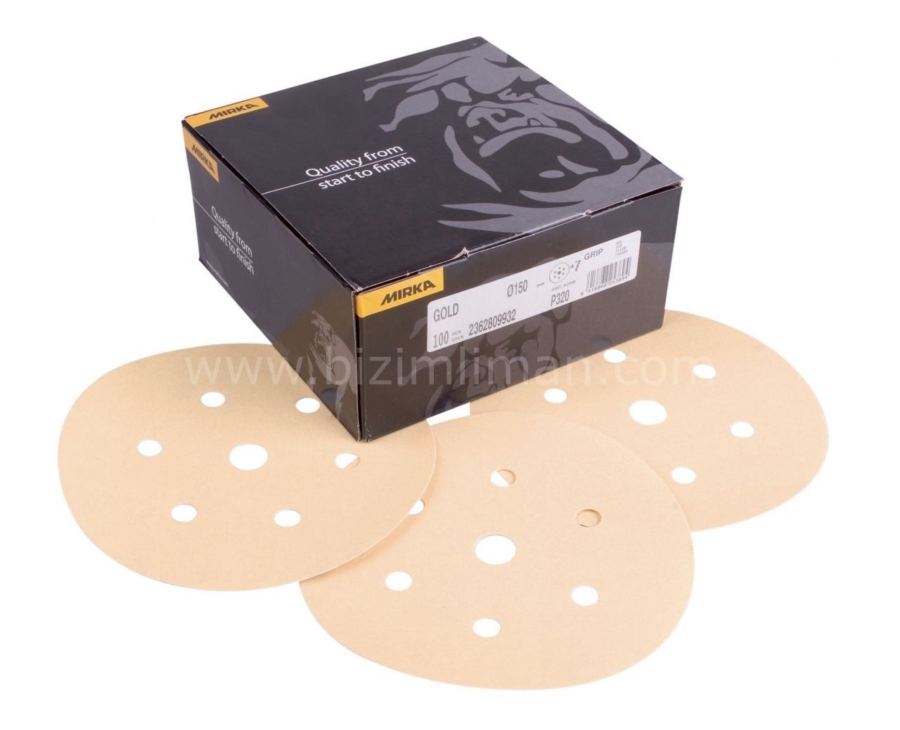 Orbital Zımpara Gold 150mm 7D P40-P800 Kum 100'lü Paket P320